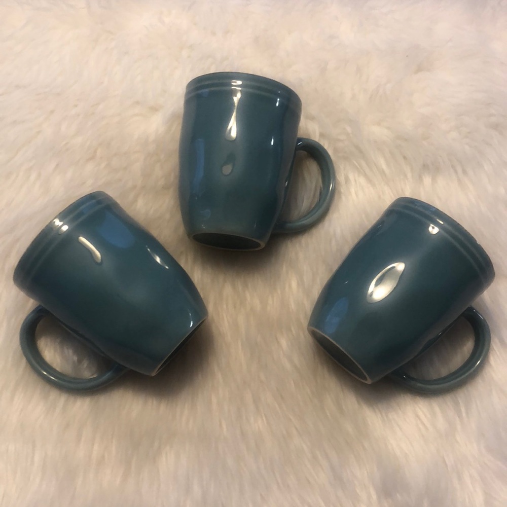 Rachel Ray Cucina Agave blue mugs Set of 3